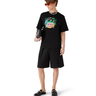 Schwarzer Bamboo Slip-on-Loafer