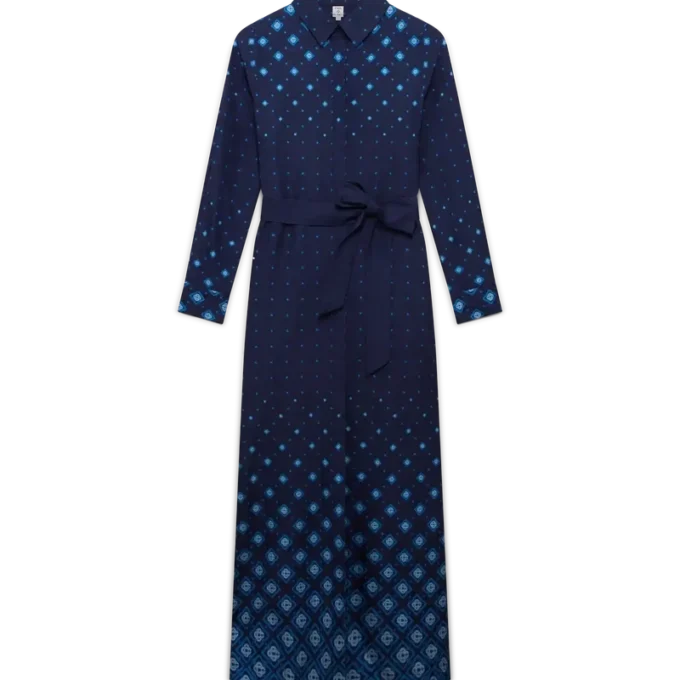 Seidenhemdkleid mit Farbverlauf Seidenhemdkleid mit Farbverlauf