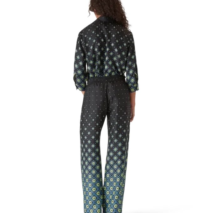 Seidenhose mit Degradé-Monogramm