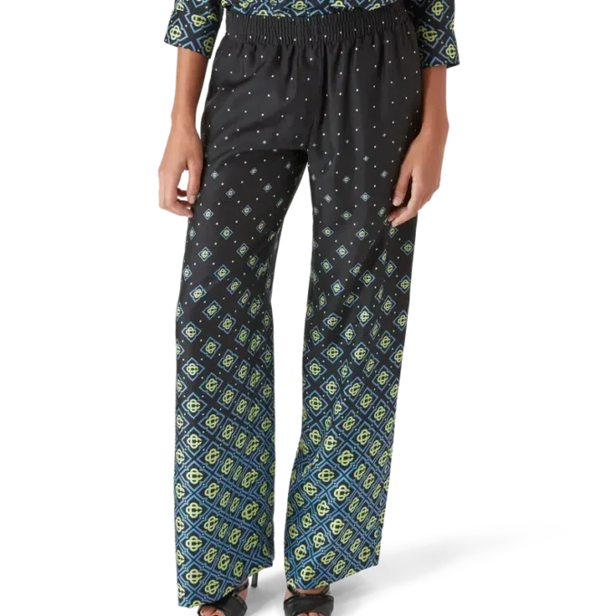 Seidenhose mit Degradé-Monogramm