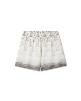 Seidenshorts mit Herz-Monogramm in Farbverlauf