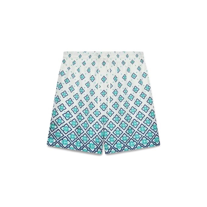 Seidenshorts mit Monogramm-Farbverlauf