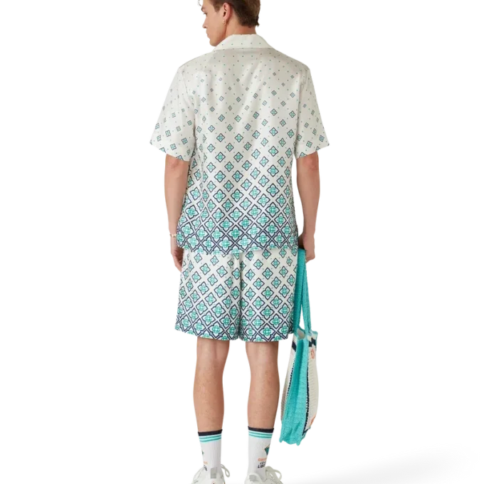 Seidenshorts mit Monogramm-Farbverlauf