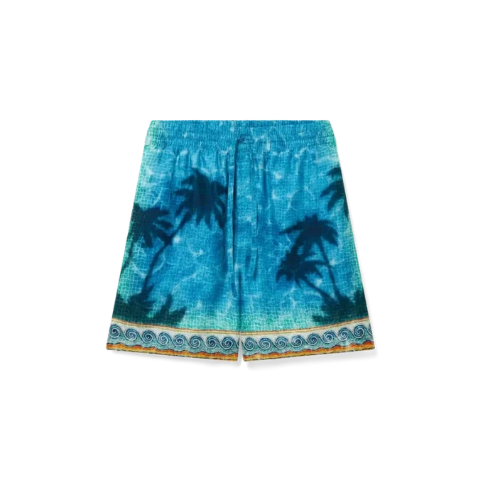 Seidenshorts mit Poolside-Emblem