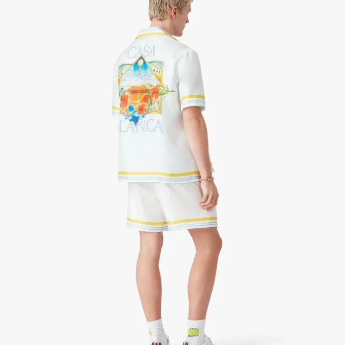 Seidenshorts „Tennis Landscape“