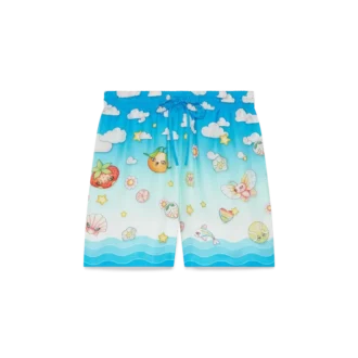 Seidentwill-Shorts mit Kawaii-Motiv