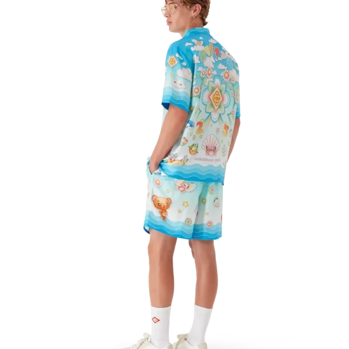 Seidentwill-Shorts mit Kawaii-Motiv