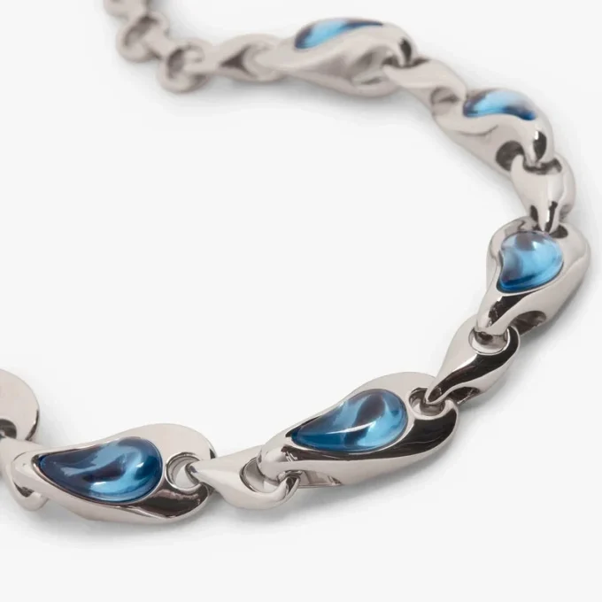 Silber- und blaues Wassertropfen-Armband aus Messing Silber- und blaues Wassertropfen-Armband aus Messing
