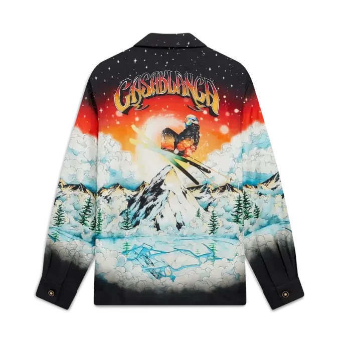 Ski Lake Langarmhemd aus Seidentwill Ski Lake Langarmhemd aus Seidentwill