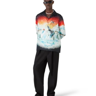 Ski Lake Langarmhemd aus Seidentwill