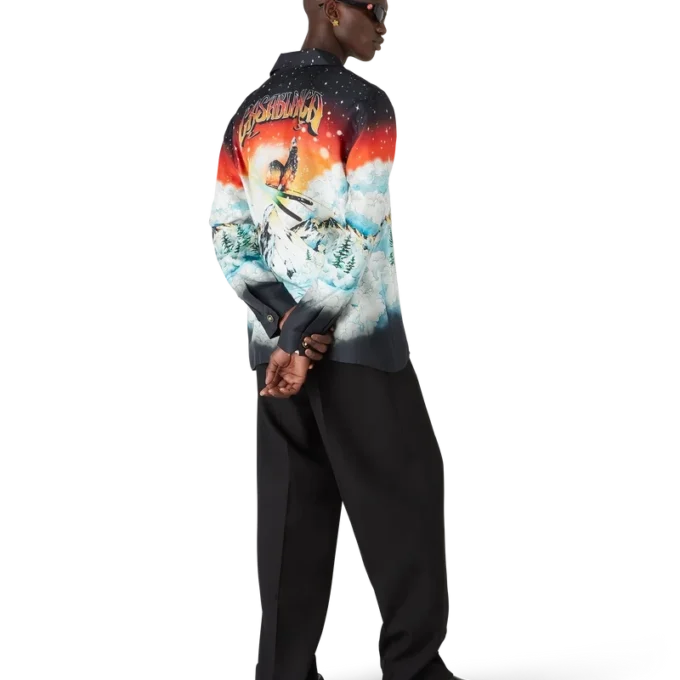 Ski Lake Langarmhemd aus Seidentwill Ski Lake Langarmhemd aus Seidentwill