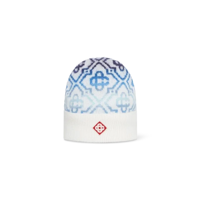 Space-Dye-Monogramm-Mütze aus Merinowolle