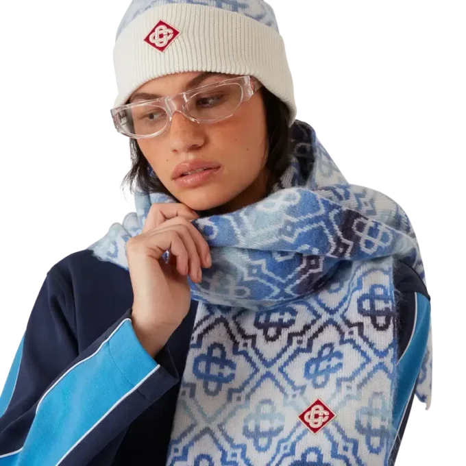 Space-Dye-Monogramm-Mütze aus Merinowolle