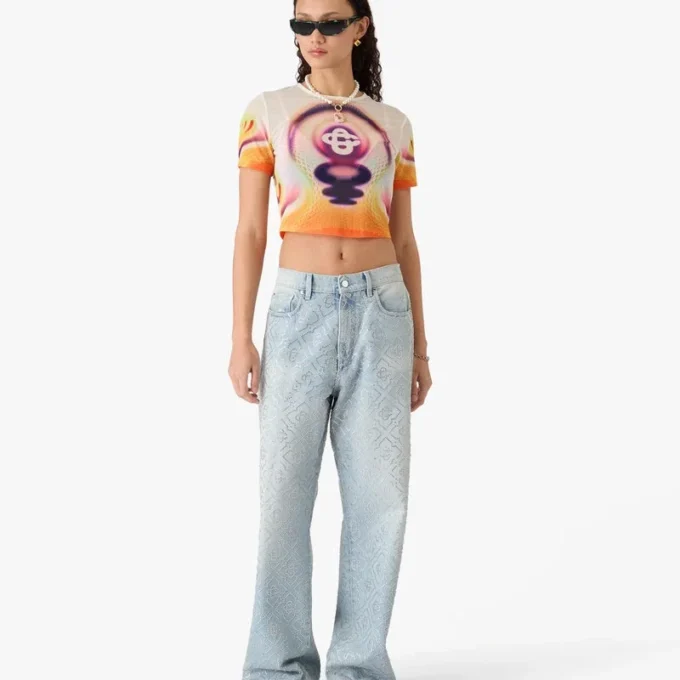 Sporchid-bedrucktes Mesh-Baby-Shorts-T-Shirt mit kurzen Ärmeln