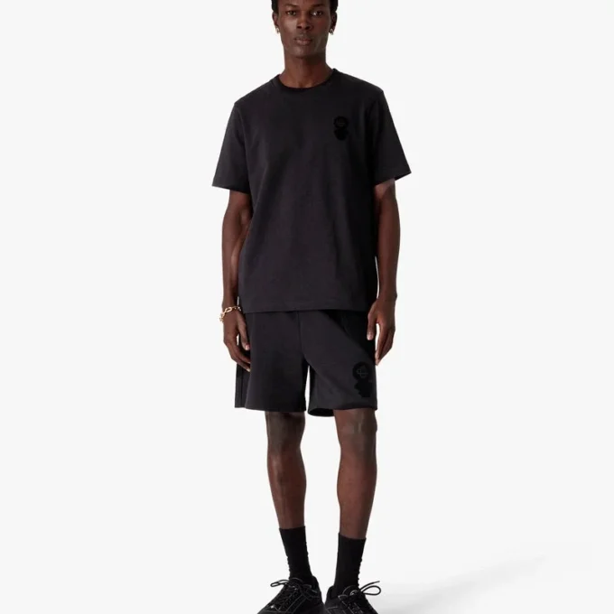 Squash-Logo-Flock-T-Shirt mit kurzen Ärmeln