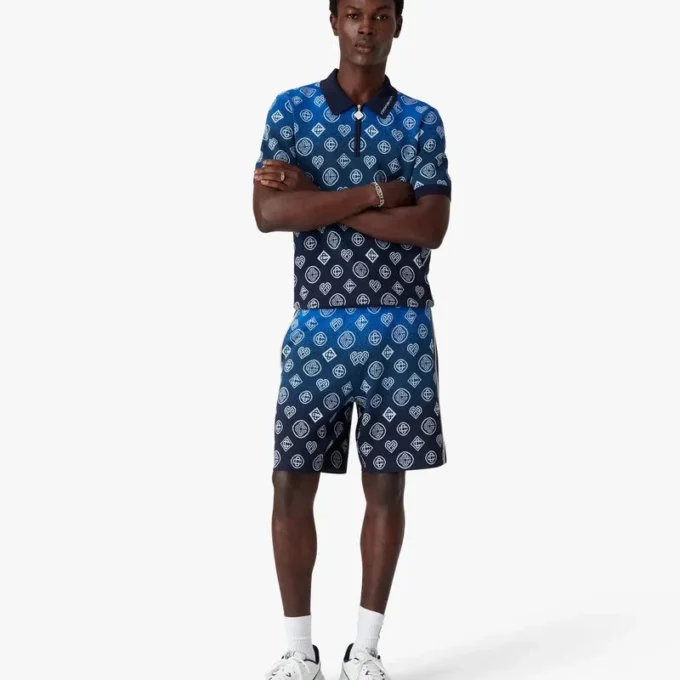 Strick-Shorts mit Monogramm in Farbverlauf