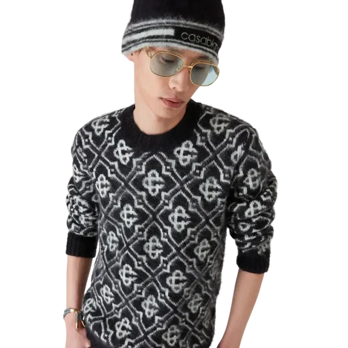 Stripe Mohair Beanie