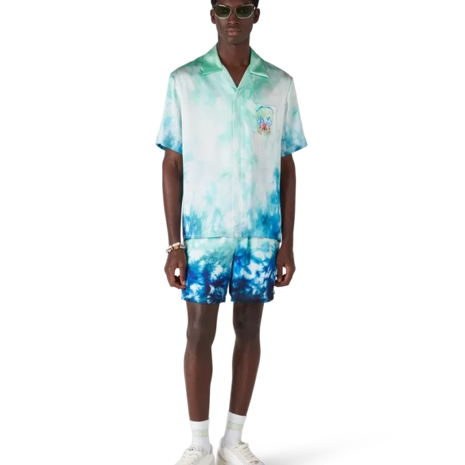 Surf Lotus Kurzarm-Seidenhemd Surf Lotus Kurzarm-Seidenhemd