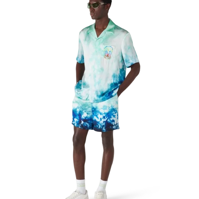 Surf Lotus Kurzarm-Seidenhemd Surf Lotus Kurzarm-Seidenhemd