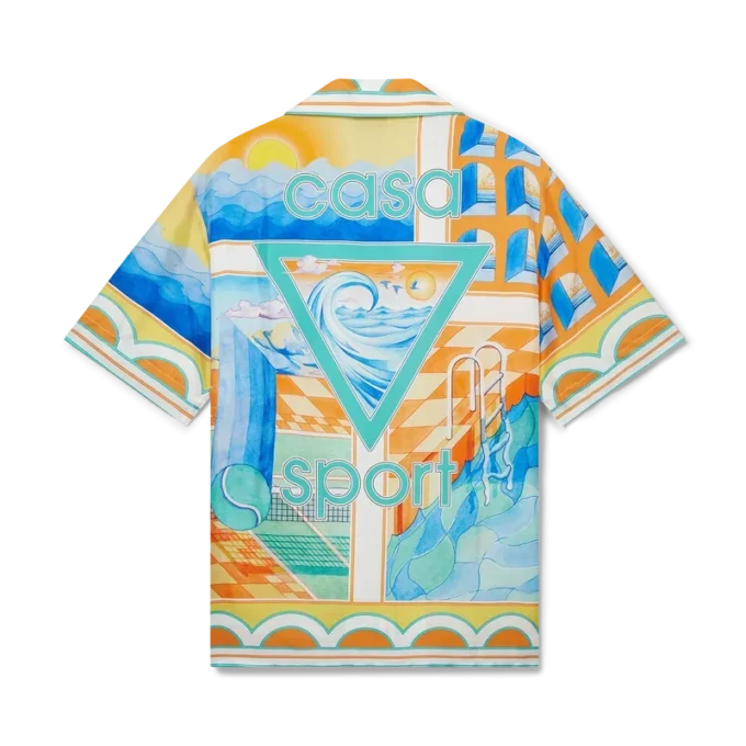 Surreal Pool Kurzarm-Seiden-Shorts Surreal Pool Kurzarm-Seiden-Shorts