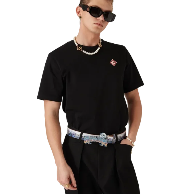 T-Shirt mit Diamant-Logo und kurzen Shorts