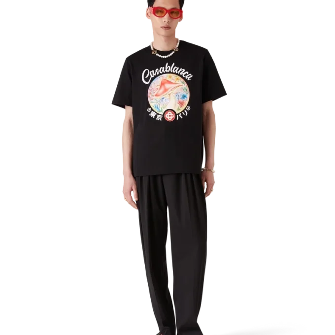 T-Shirt mit Pilz-Emblem