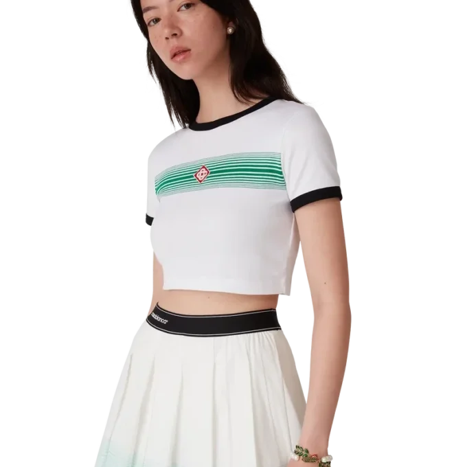 T-Shirt mit Streifen in Farbverlauf