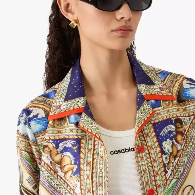 Take Me to Church Langarm-Seidenhemd mit Kubanerkragen