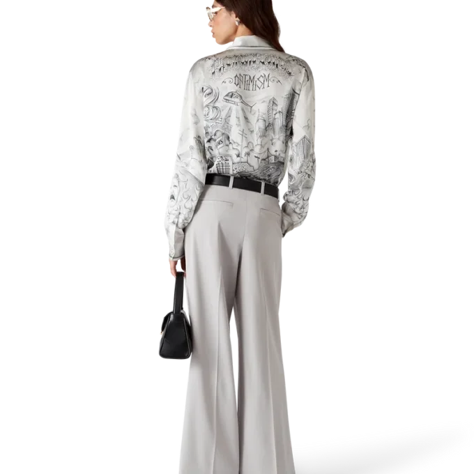 Tattoo-Seidenhemd mit langen Ärmeln Tattoo-Seidenhemd mit langen Ärmeln