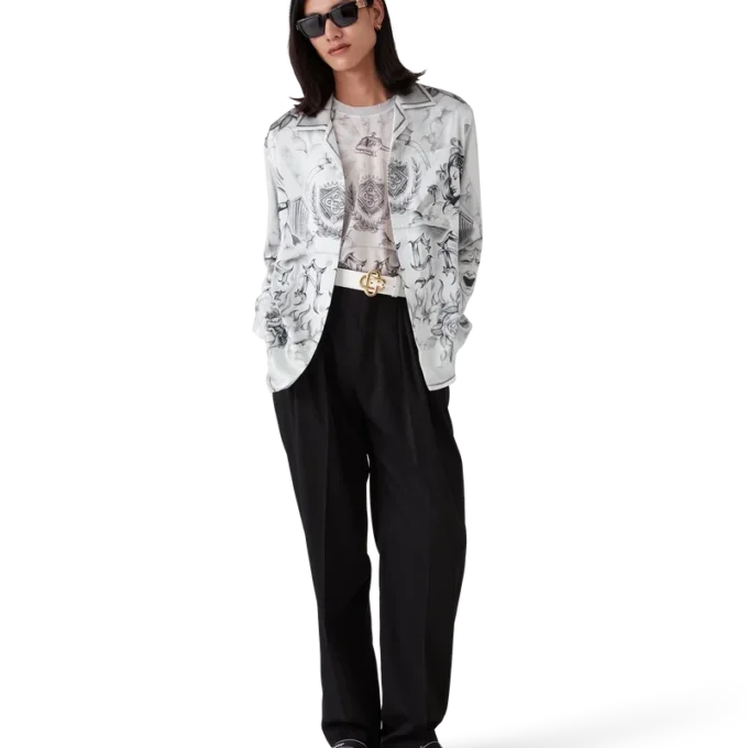 Tattoo-Seidenhemd mit langen Ärmeln Tattoo-Seidenhemd mit langen Ärmeln