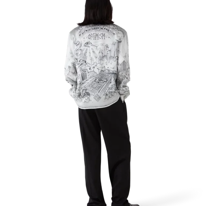 Tattoo-Seidenhemd mit langen Ärmeln Tattoo-Seidenhemd mit langen Ärmeln