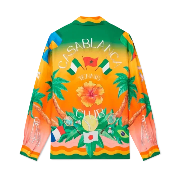 Tennis Club En Fleur Seidenhemd