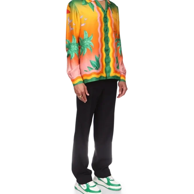 Tennis Club En Fleur Seidenhemd