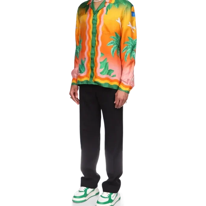 Tennis Club En Fleur Seidenhemd