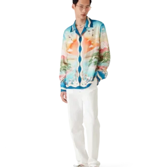 Tennis Club Langarm-Seidenhemd