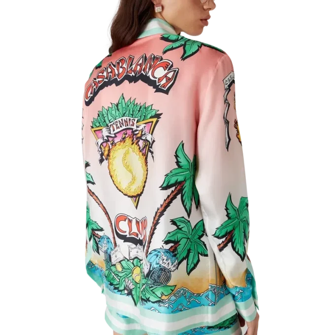 Tennis Club Langarm-Seidenhemd