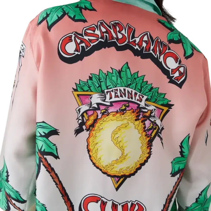 Tennis Club Langarm-Seidenhemd