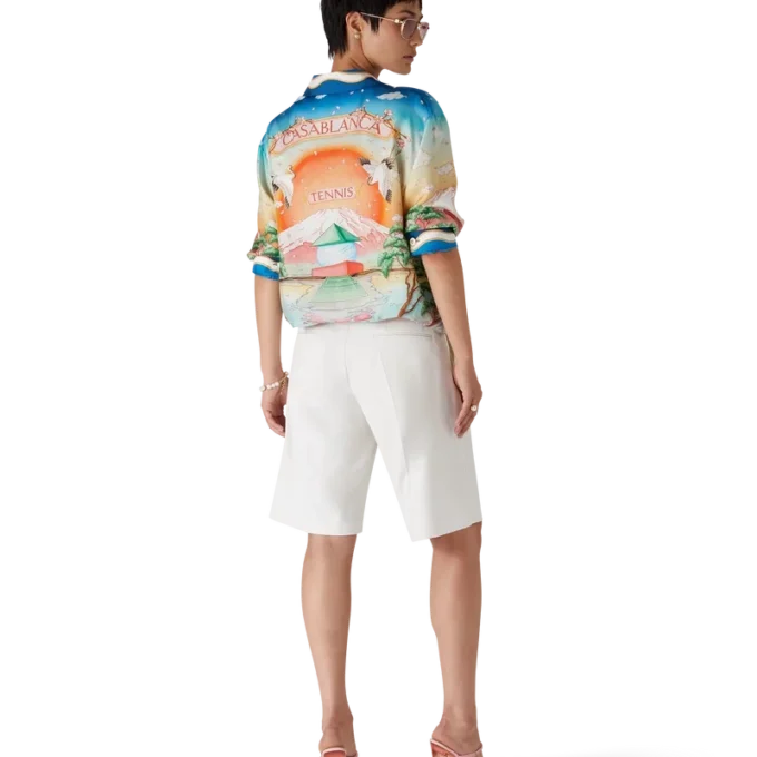 Tennis Club Seidenhemd mit langen Ärmeln