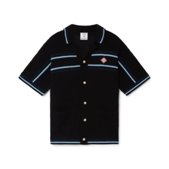 Tennis-Häkelhemd aus Baumwolle mit kurzen Ärmeln