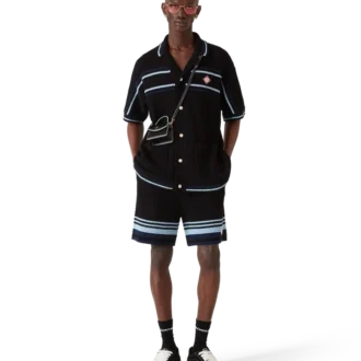 Tennis-Häkelhemd aus Baumwolle mit kurzen Ärmeln