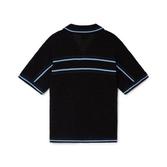 Tennis-Häkelhemd aus Baumwolle mit kurzen Ärmeln