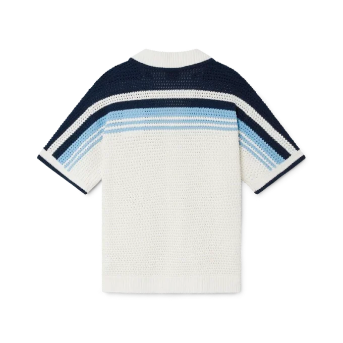 Tennis-Häkelhemd aus Baumwolle mit kurzen Ärmeln