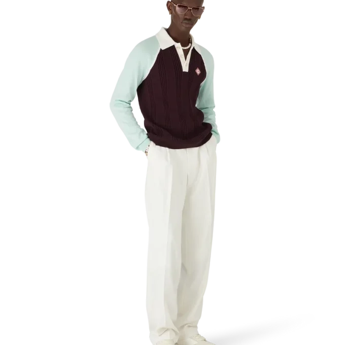 Tennis-Langarm-Poloshirt