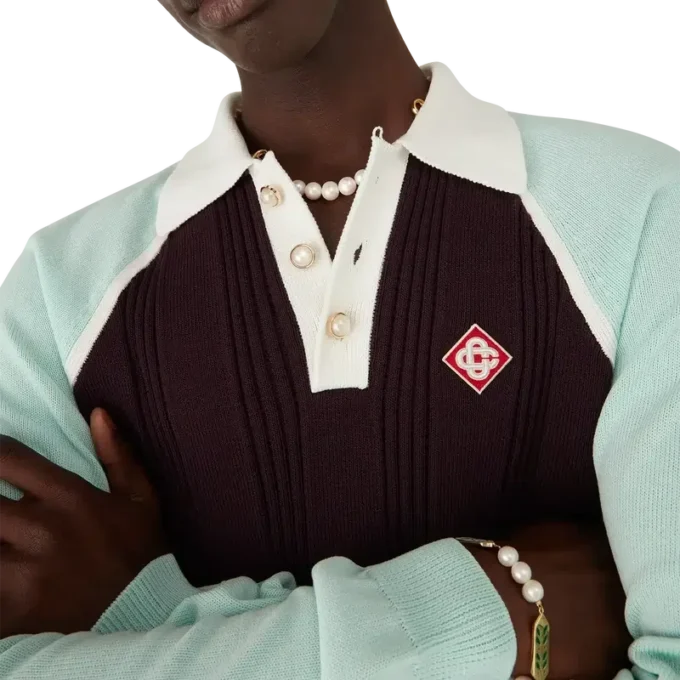 Tennis-Langarm-Poloshirt