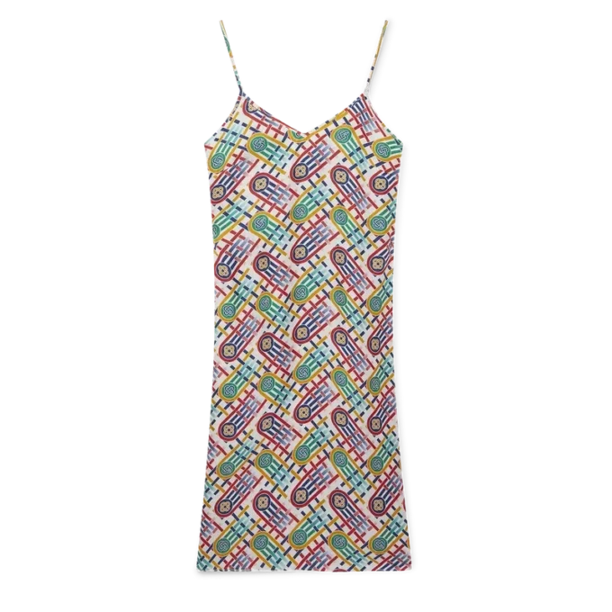 Tennis Monogram Seiden-Slipkleid