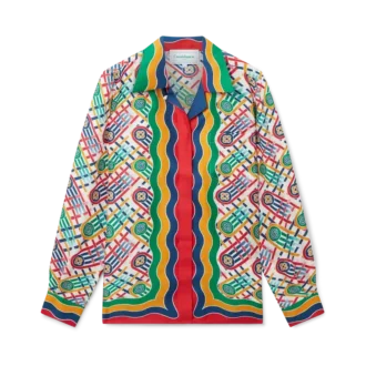 Tennis-Monogramm-Seidenhemd