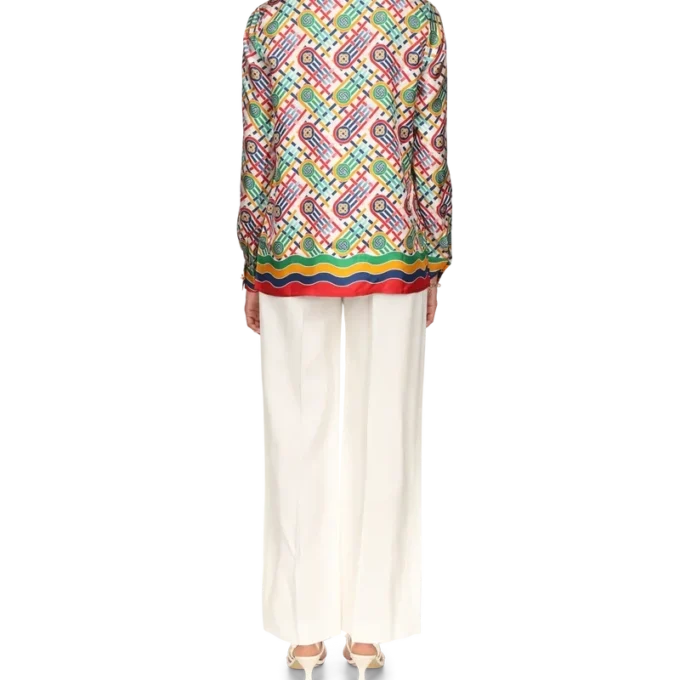 Tennis-Monogramm-Seidenhemd