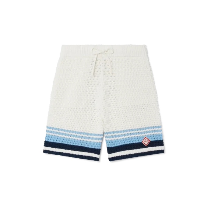 Tennis-Shorts aus Baumwoll-Häkelstoff