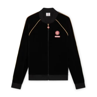 Trainingsjacke aus Velours mit Farbverlaufspaspel