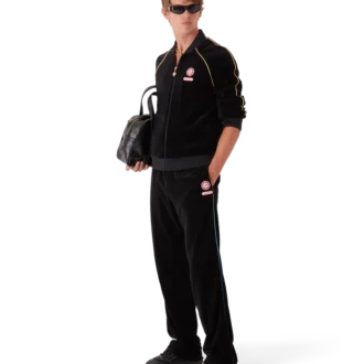 Trainingsjacke aus Velours mit Farbverlaufspaspel